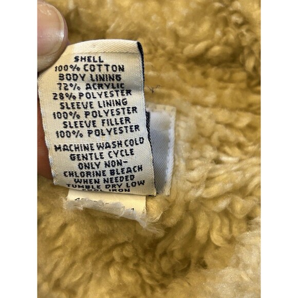 Gap Trucker Jacket Womens Small Cream Corduroy Sherpa Lined Y2K 07 Cozy - Picture 4 of 7